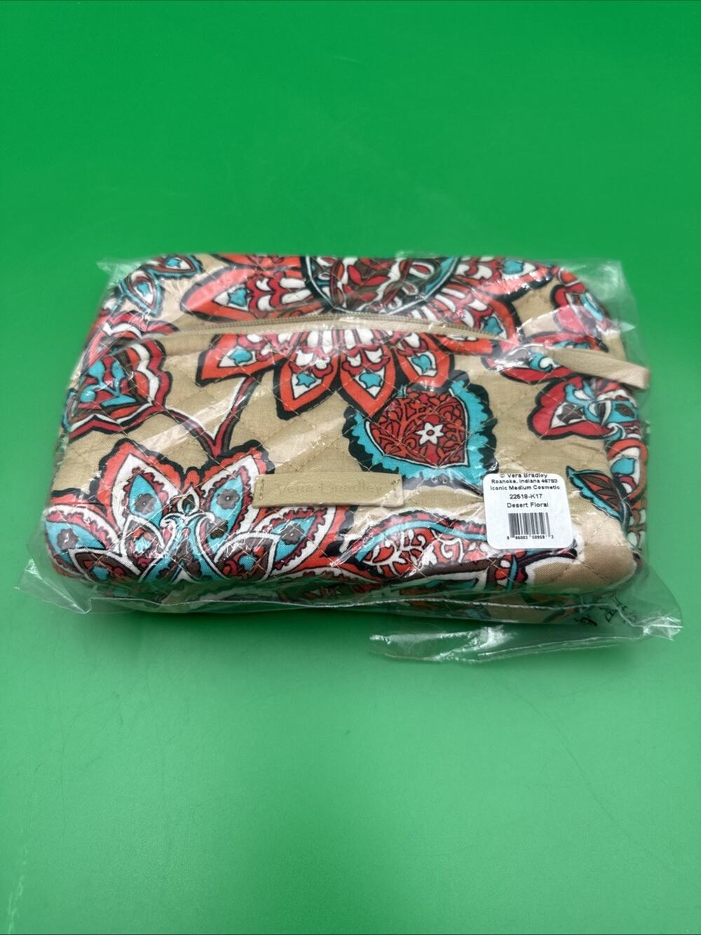 New/Sealed Vera Bradley Iconic Medium Cosmetic Bag Desert Floral